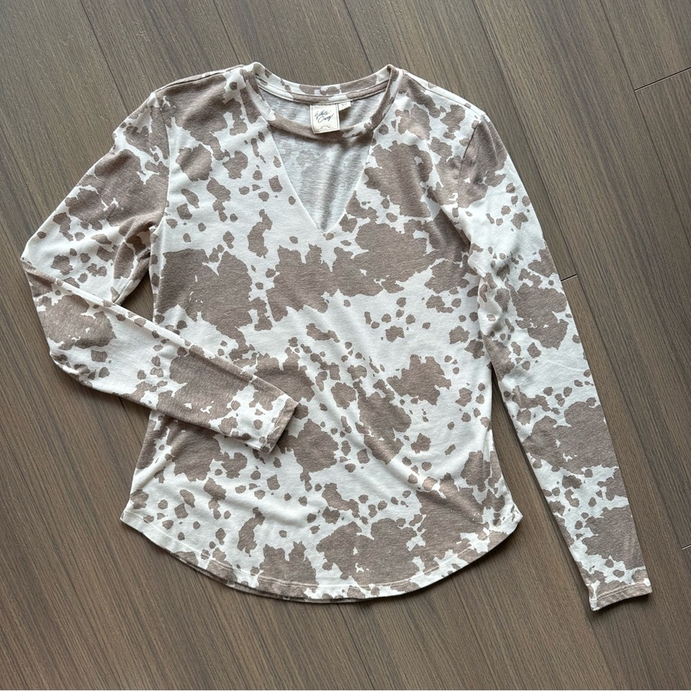 NWOT White Crow Sadie Cow Print Top